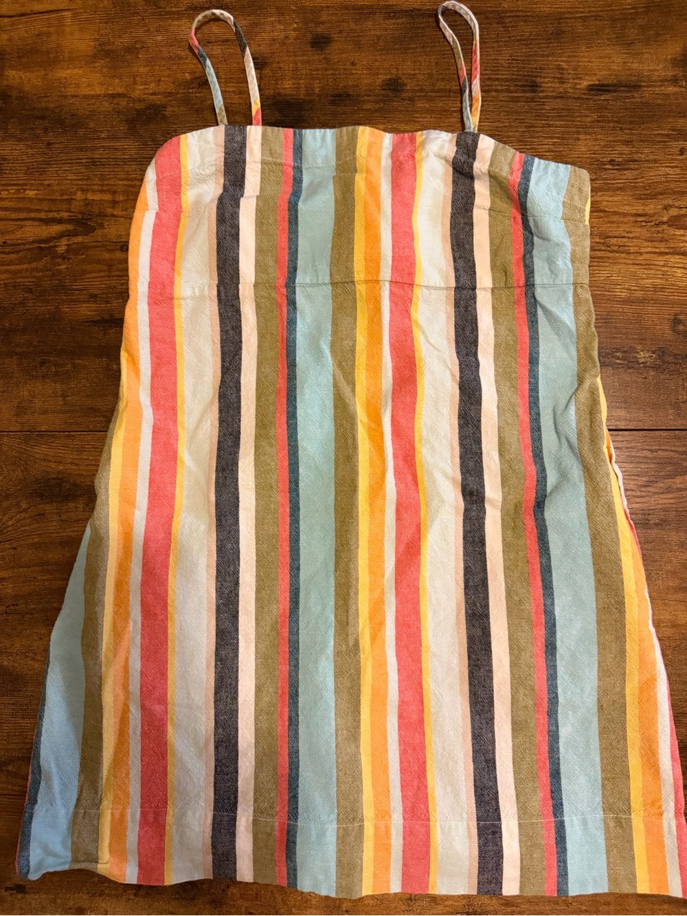 a new day Multi-Stripe Mini Skirt in Coral, Aqua, Yellow, Cream, Brown, Gray